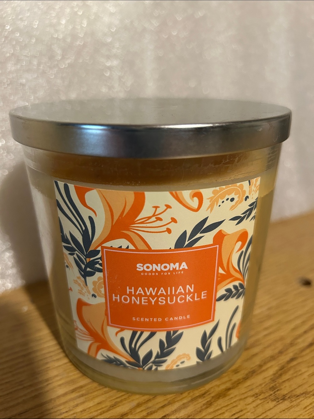 Sonoma Orange & Navy Floral Scented Candle